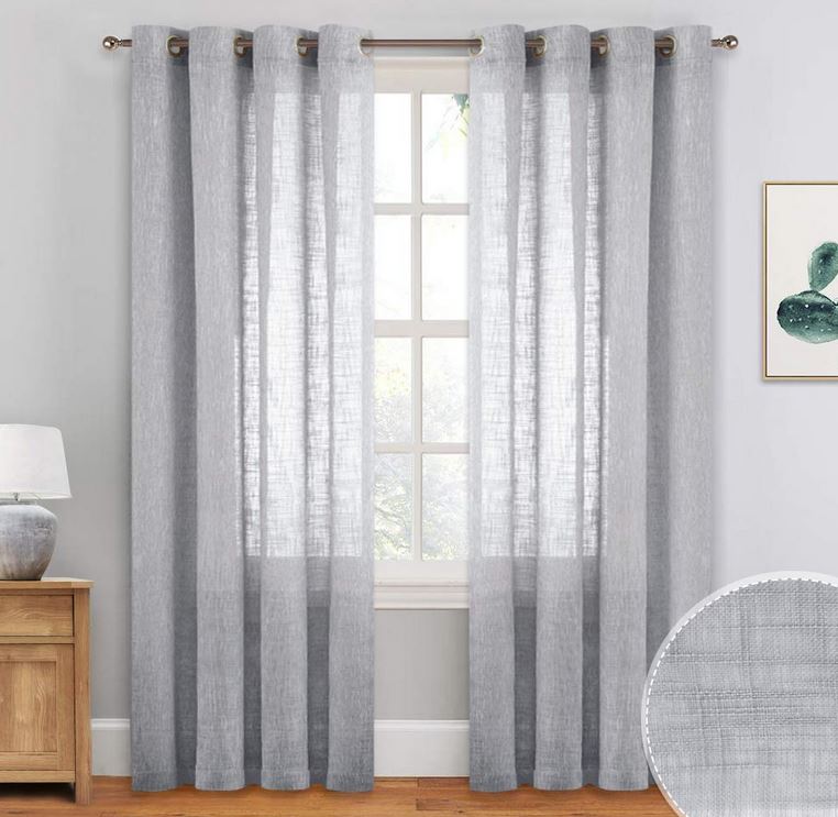 Tende con occhielli per interni semitrasparente - tessuto effetto lino - larghezza 140 altezza individuale - altezza personalizzata-art.814