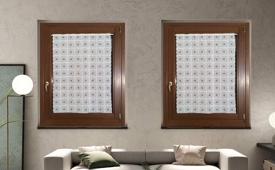 Tende per finestra e porta - tessuto ricamato - larghezza 80 cm - altezza individuale-art.703