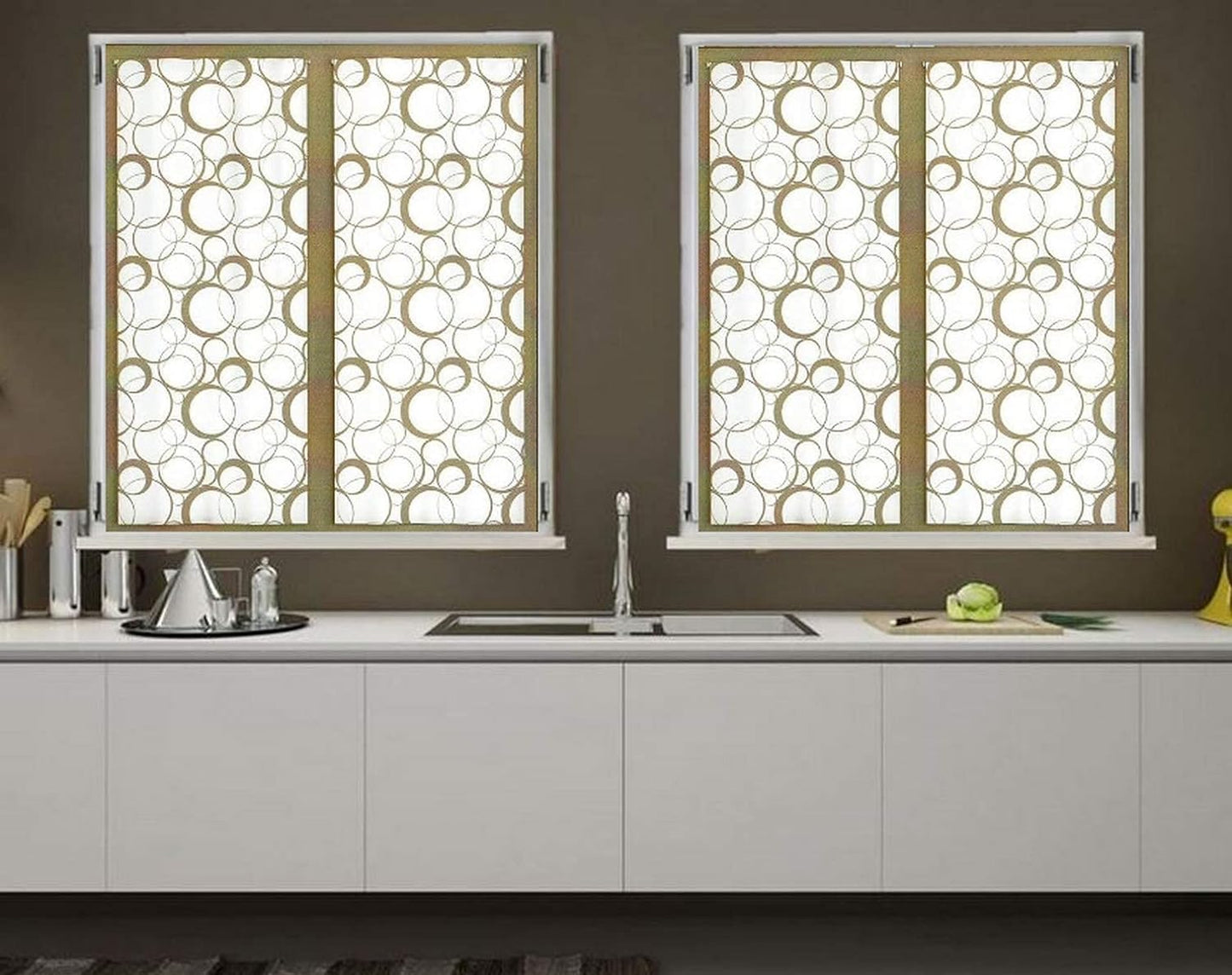 Tende per finestra e porta in stampa digitale - larghezza cm 60-80 altezza individuale - bianco/tortora-art.520