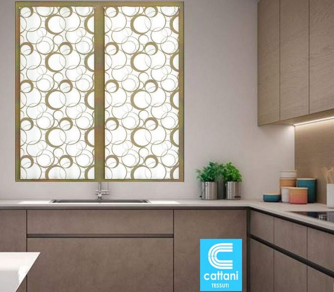 Tende per finestra e porta in stampa digitale - larghezza cm 60-80 altezza individuale - bianco/tortora-art.520
