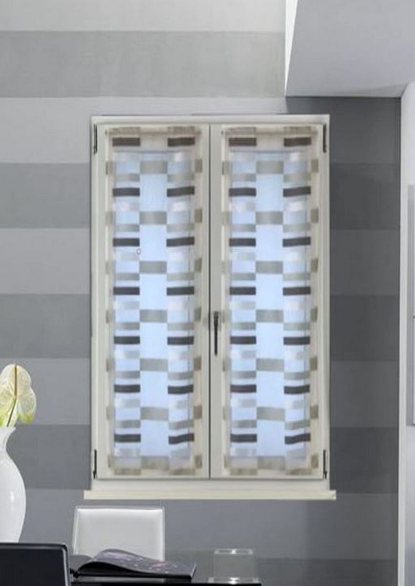 Tendine a Pannello per Finestra e Porta | Set 2 Pezzi | Larghezza 60/80 cm | Lunghezza Personalizzata | Colore Bianco/Grigio | Art. 509