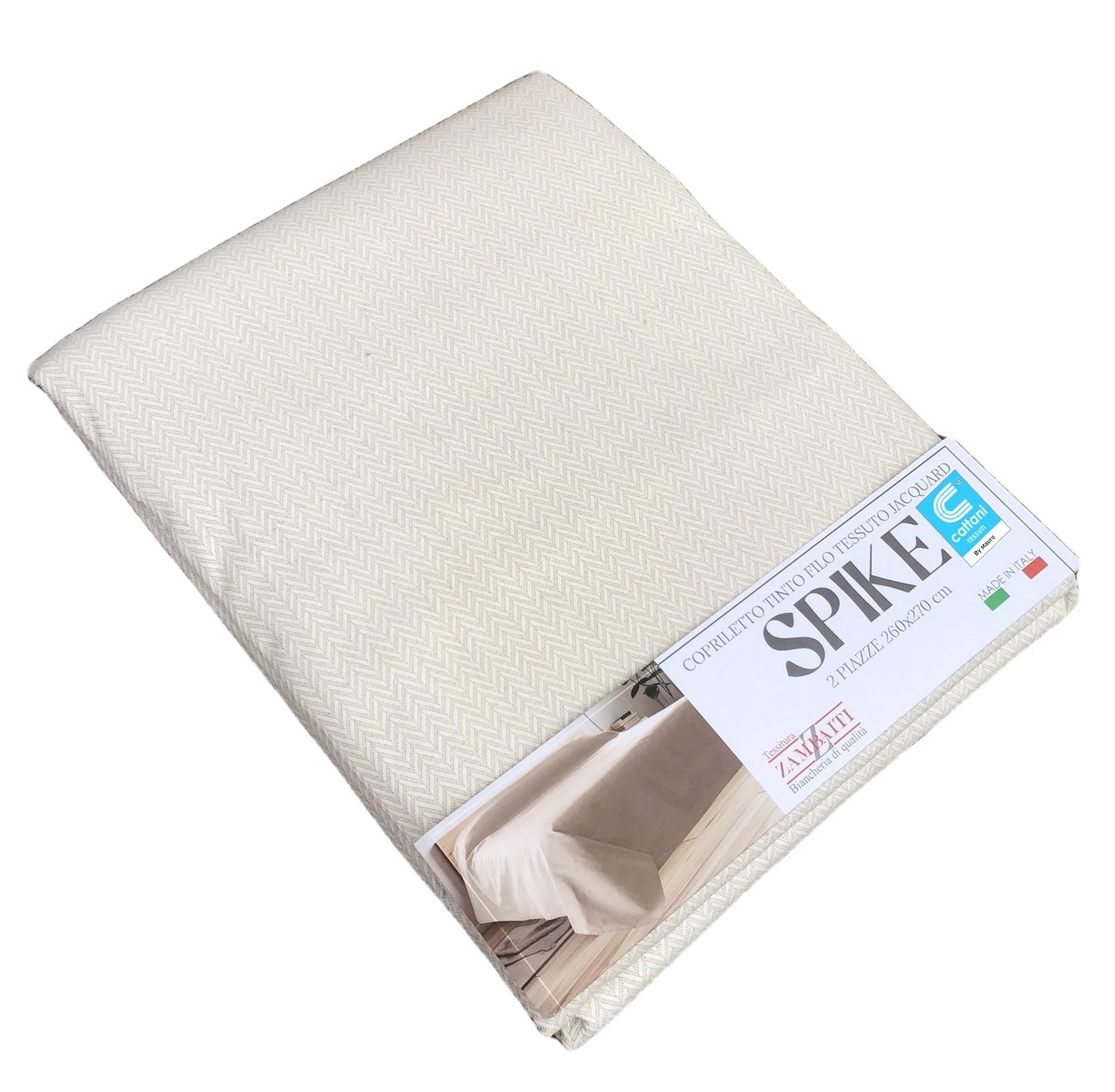 Copriletto matrimoniale estivo - tessuto tinto filo lavorazione jacquar - beige
