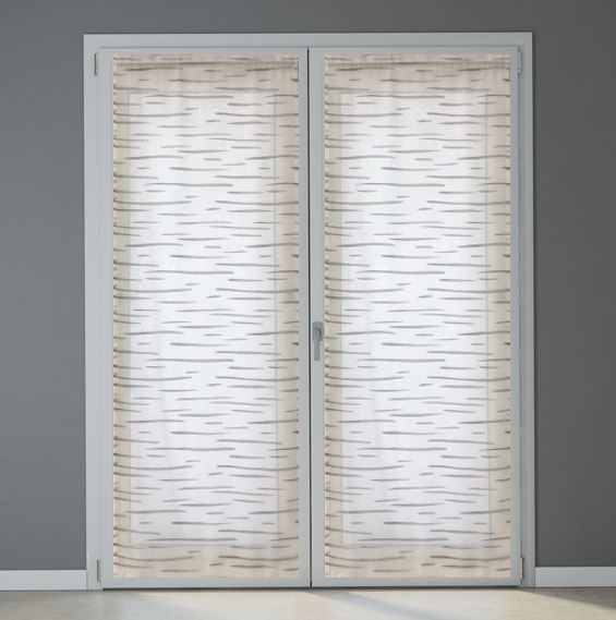 Coppia Tendine a Pannello Su Misura per Finestra e Porta | Tessuto Jacquard | Larghezza 45-60-80 cm | Colore Bianco/Grigio/Tortora | Art. 513