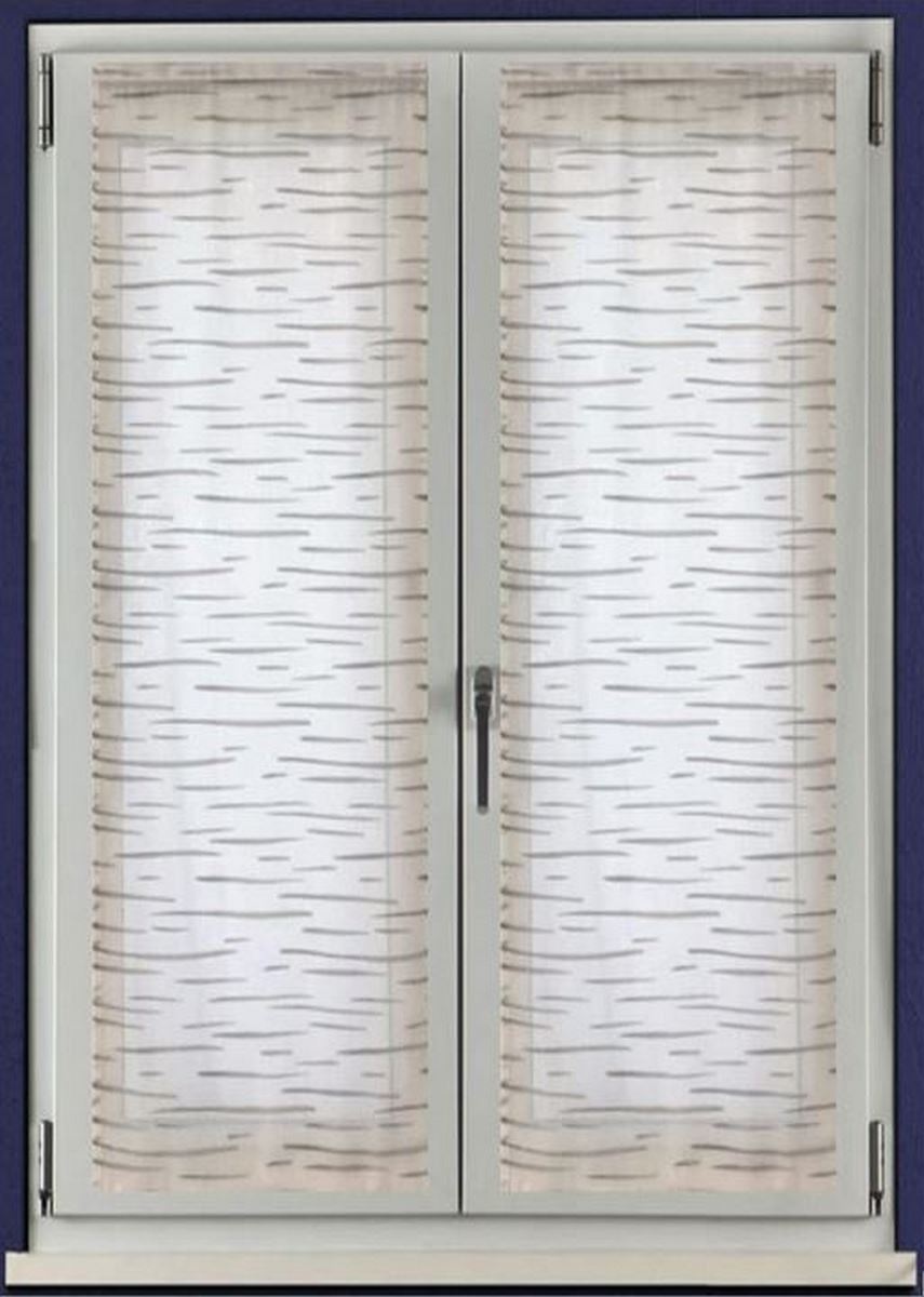 Coppia Tendine a Pannello Su Misura per Finestra e Porta | Tessuto Jacquard | Larghezza 45-60-80 cm | Colore Bianco/Grigio/Tortora | Art. 513