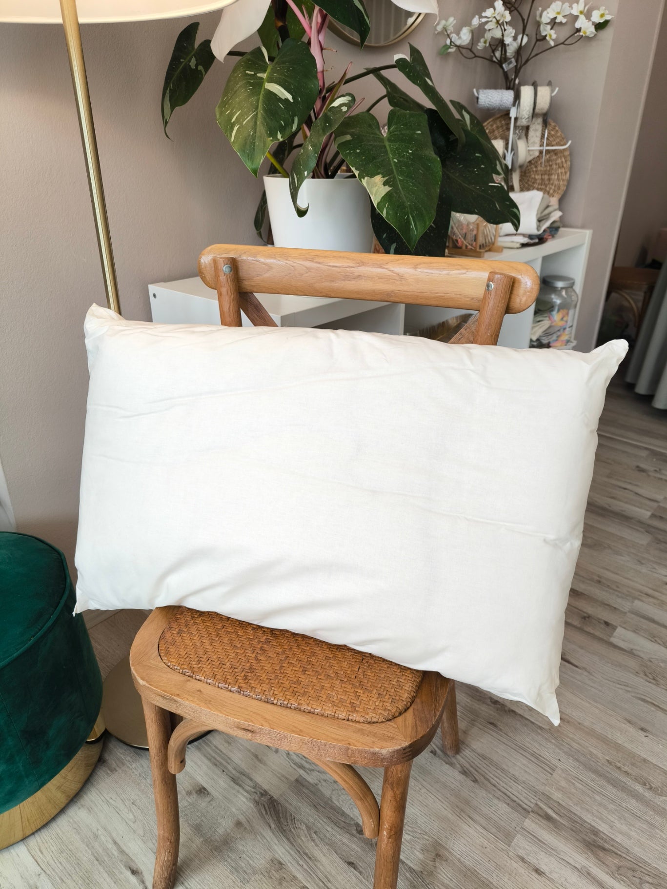 Cuscini Letto Guanciali in Cotone Naturale dentro e fuori - 50x80 cm, Spessore 13 cm
