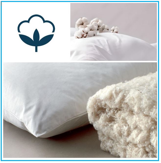 Cuscini Letto Guanciali in Cotone Naturale dentro e fuori - 50x80 cm, Spessore 13 cm