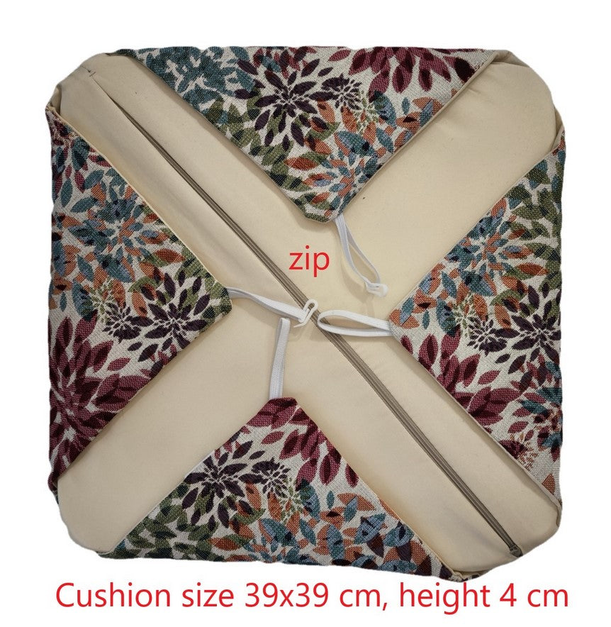 Retro del cuscino con zip per rimuovere l’imbottitura e facilitare il lavaggio