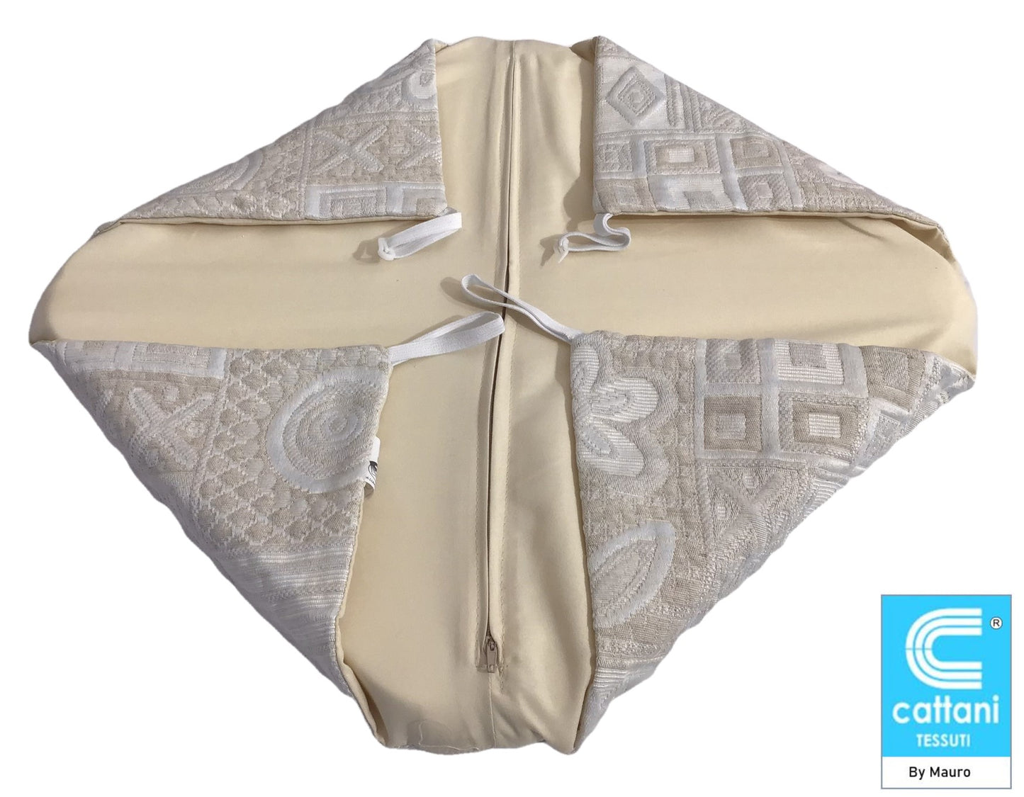 Cuscini sedie cucina con ali - Set 4/6 - colore avorio - tessuto Jacquard Matelasse'