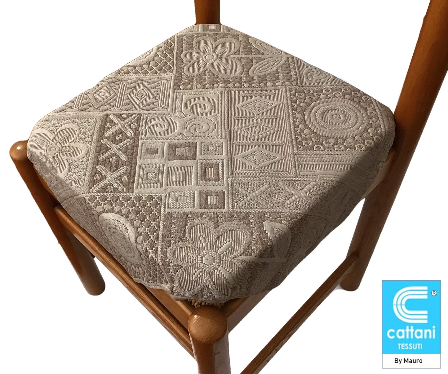 Cuscini sedie cucina Set 4/6 - colore tortora - tessuto Jacquard Matelasse'