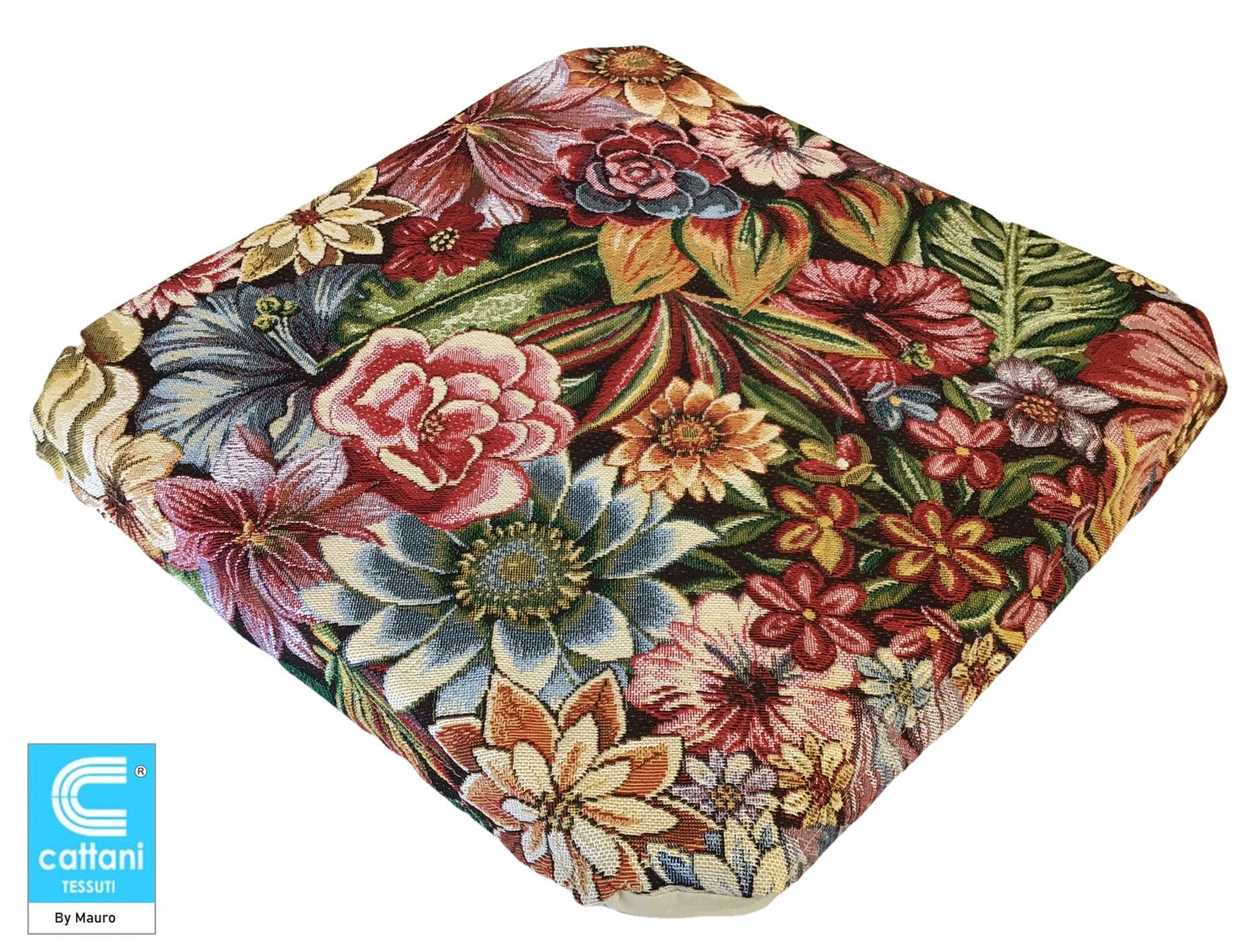 Cuscini sedie cucina con ali Set 4/6 - colore multicolore - tessuto Gobelin - art.flowers