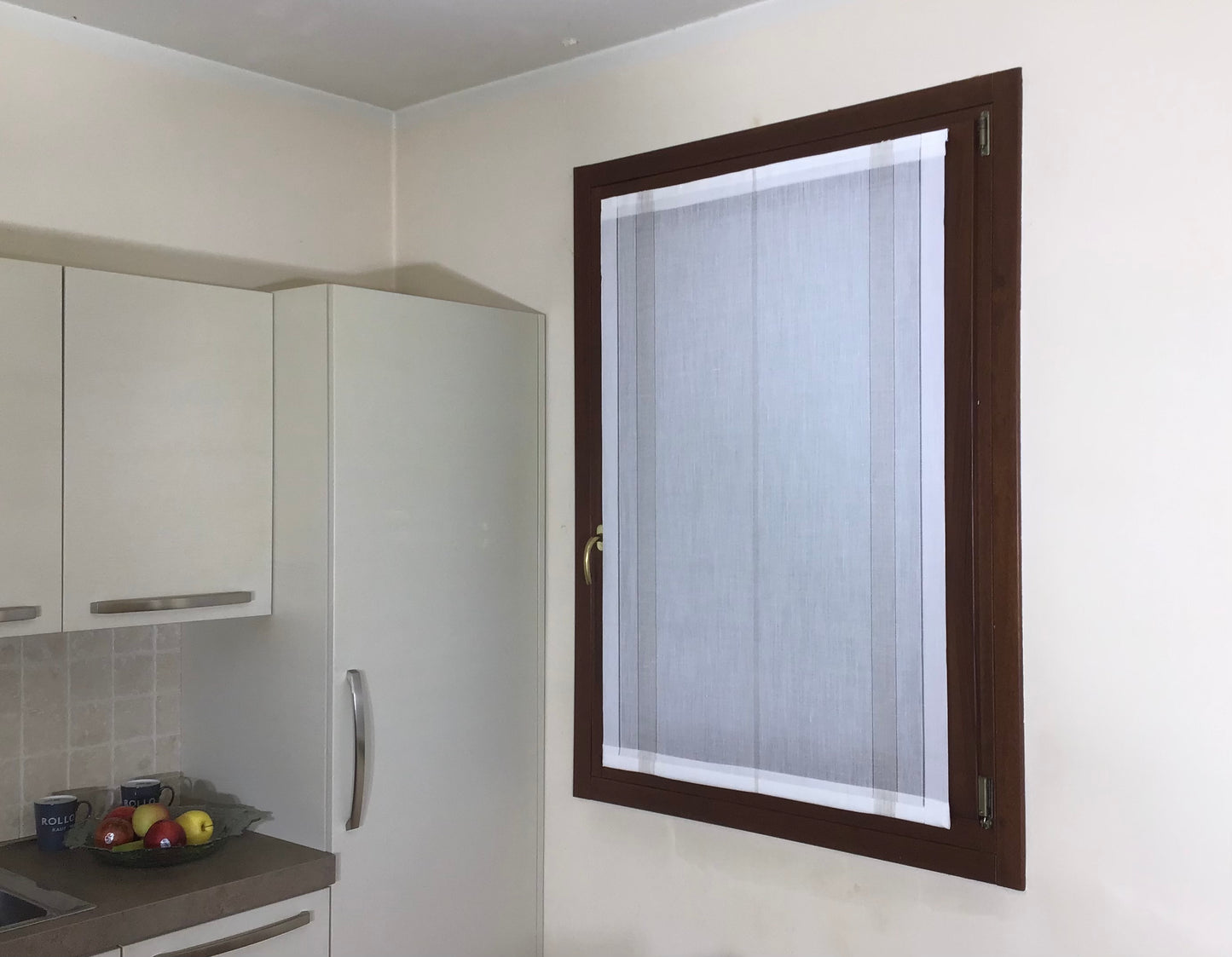 Tende a pannello - tende per finestra - tessuto vendita a metro - tessuto misto lino 50/50 -bianco/tortora-art.103