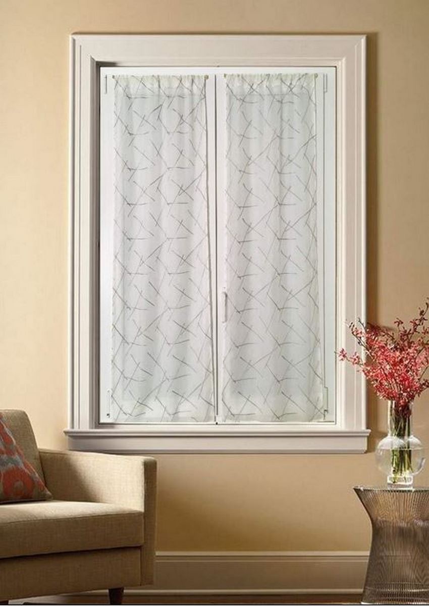 Coppia Tende Su Misura per Finestra e Porta | Larghezza 45-65-90 cm | Colore Bianco/Grigio | Art. 507