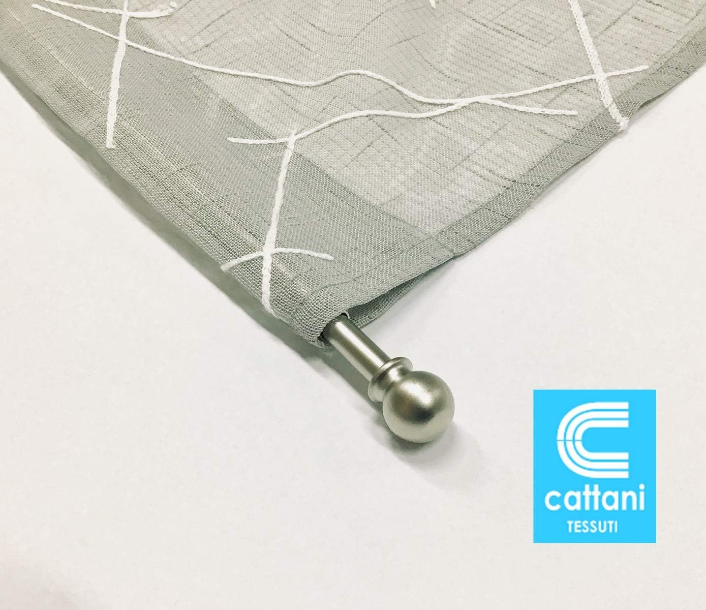 Coppia tendine ricamate per Finestra e porta - Larghezza 45/65/90 cm - altezza su misura - grigio-art.519