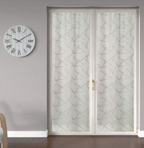 Coppia Tende Su Misura per Finestra e Porta | Larghezza 45-65-90 cm | Colore Bianco/Grigio | Art. 507