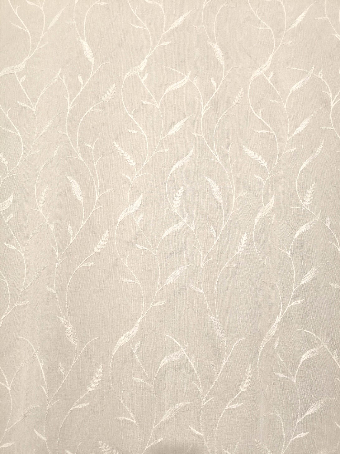 Tende ricamate con occhielli - 1 pannello bianco - larghezza 200 cm altezza da 180 a 280 cm - tende soggiorno salotto camera - art.foglia