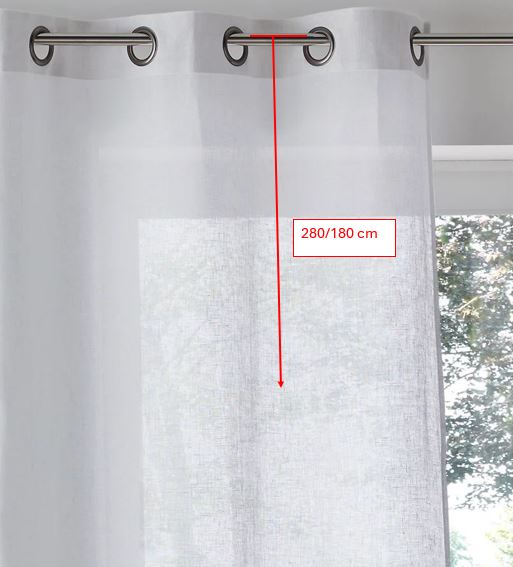 Tende Trasparenti con Occhielli - 1 Pannello larghezza 200 altezza da 280 a 180 - tessuto Crepe Georgette - avio-art.810