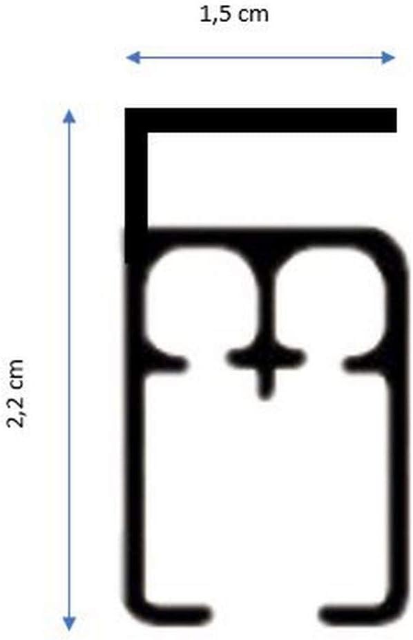 Binario in alluminio per tende con curve laterali - su misura- per tende arricciate-art.203