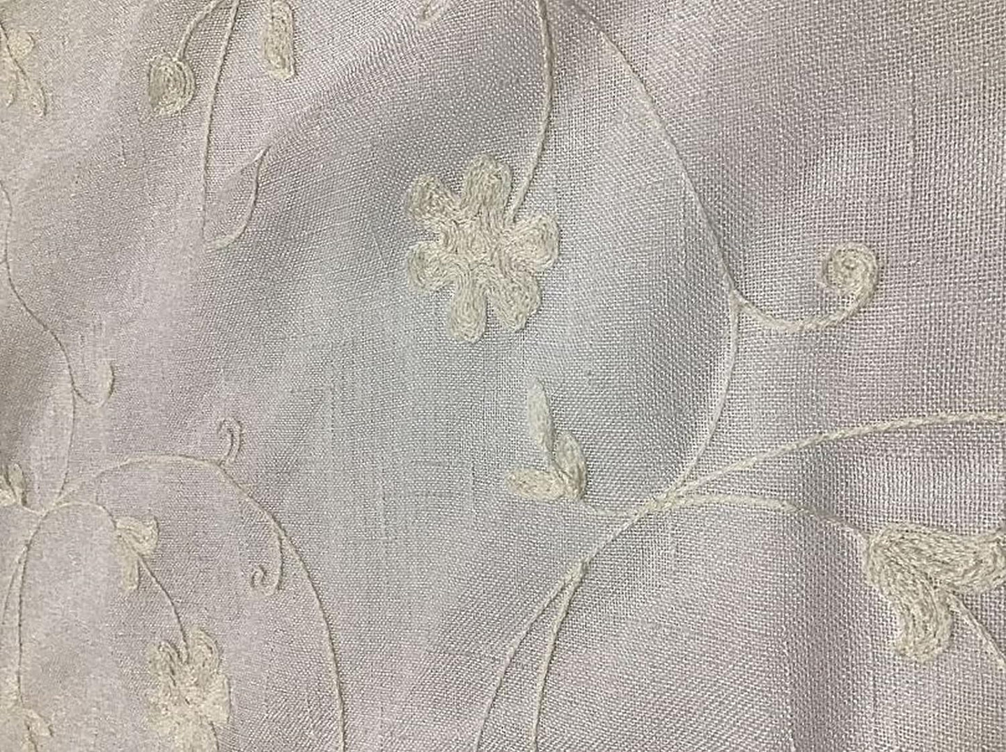 Tende Ricamate per Finestra e Porta | Set 2 Pezzi Tendine a Vetro | Larghezza 60 cm | Lunghezza Personalizzata | 3 Varianti Colore: Bianco, Grigio, Rosa | Art. 516