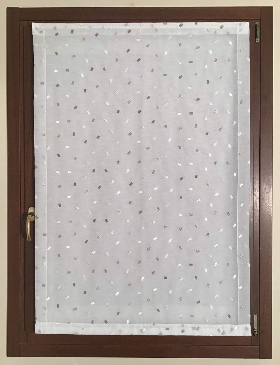 Tessuto per tende - vendita a metro-tende a vetro per finestra- larghezza cm da 40 a 90-art.108