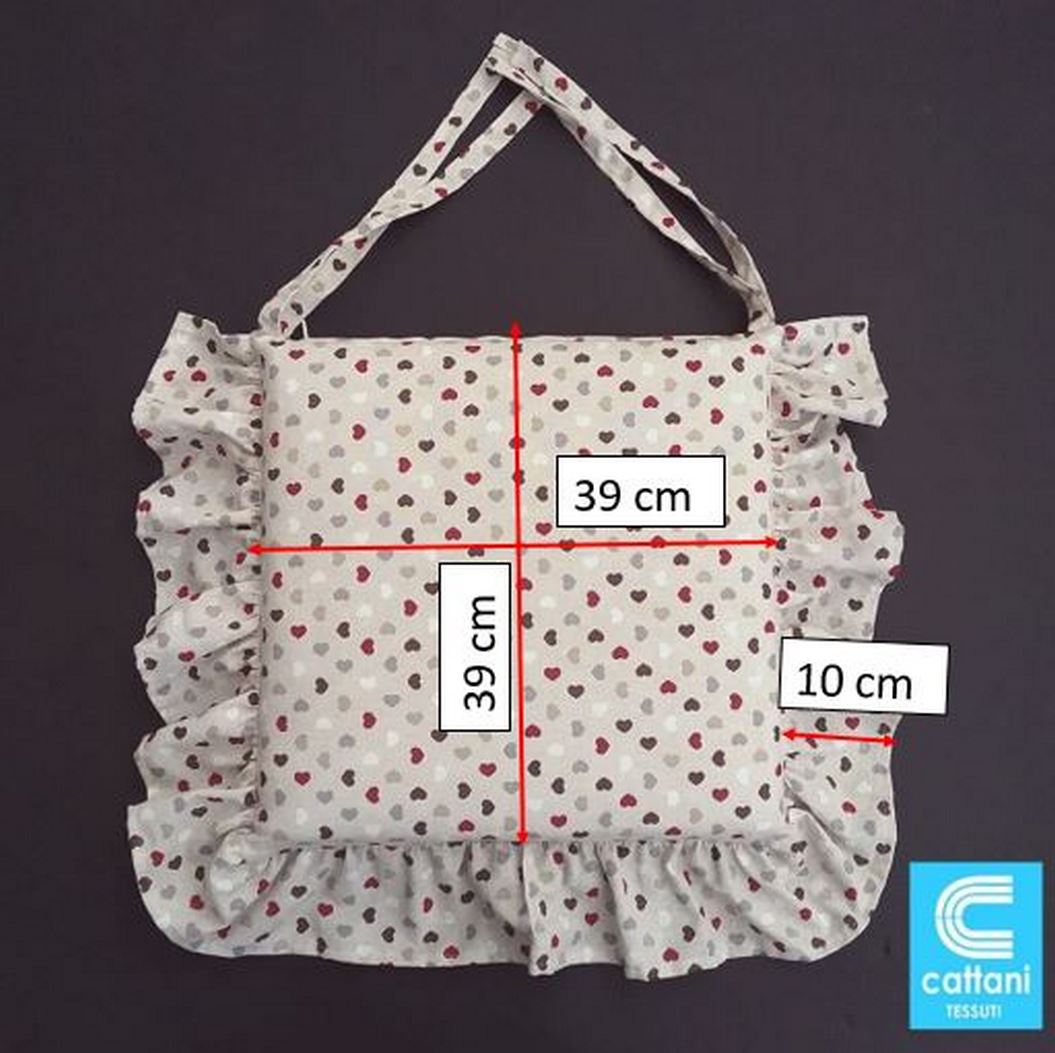 Cuscini per sedie con volant - set 6 pezzi - lavabili - tessuto cotone - colore beige