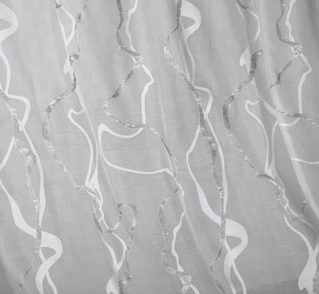 Tende con occhielli larghezza maxi 200 cm - altezza su misura - bianco/grigio-art.802