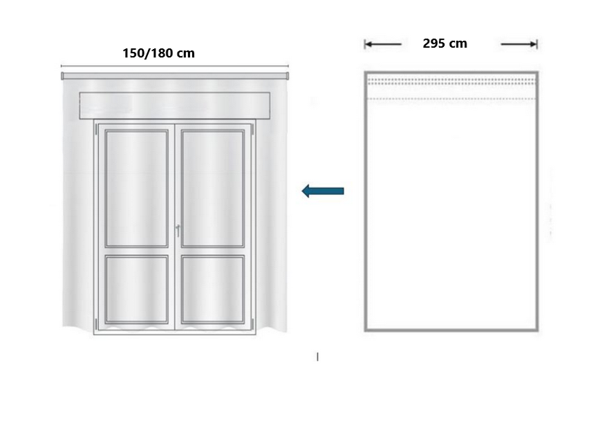 Tende su Misura con fettuccia arricciatenda- tessuto tinta unita effetto lino Bianco , adatta per binari da 150/180 cm, altezza da 180 a 325 cm