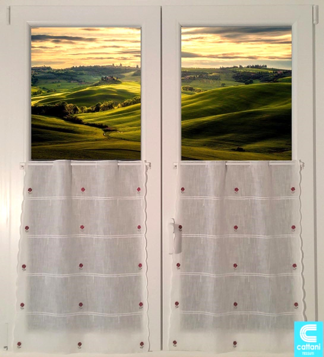 Tende per finestra - larghezza cm 45-60-90-tende per cucina - tende per soggiorno - tende per camera da letto-art.702