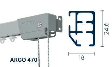 Binario MOTTURA ARCO 470 in alluminio per tende arricciate medie e medio pesanti - su misura-art-201