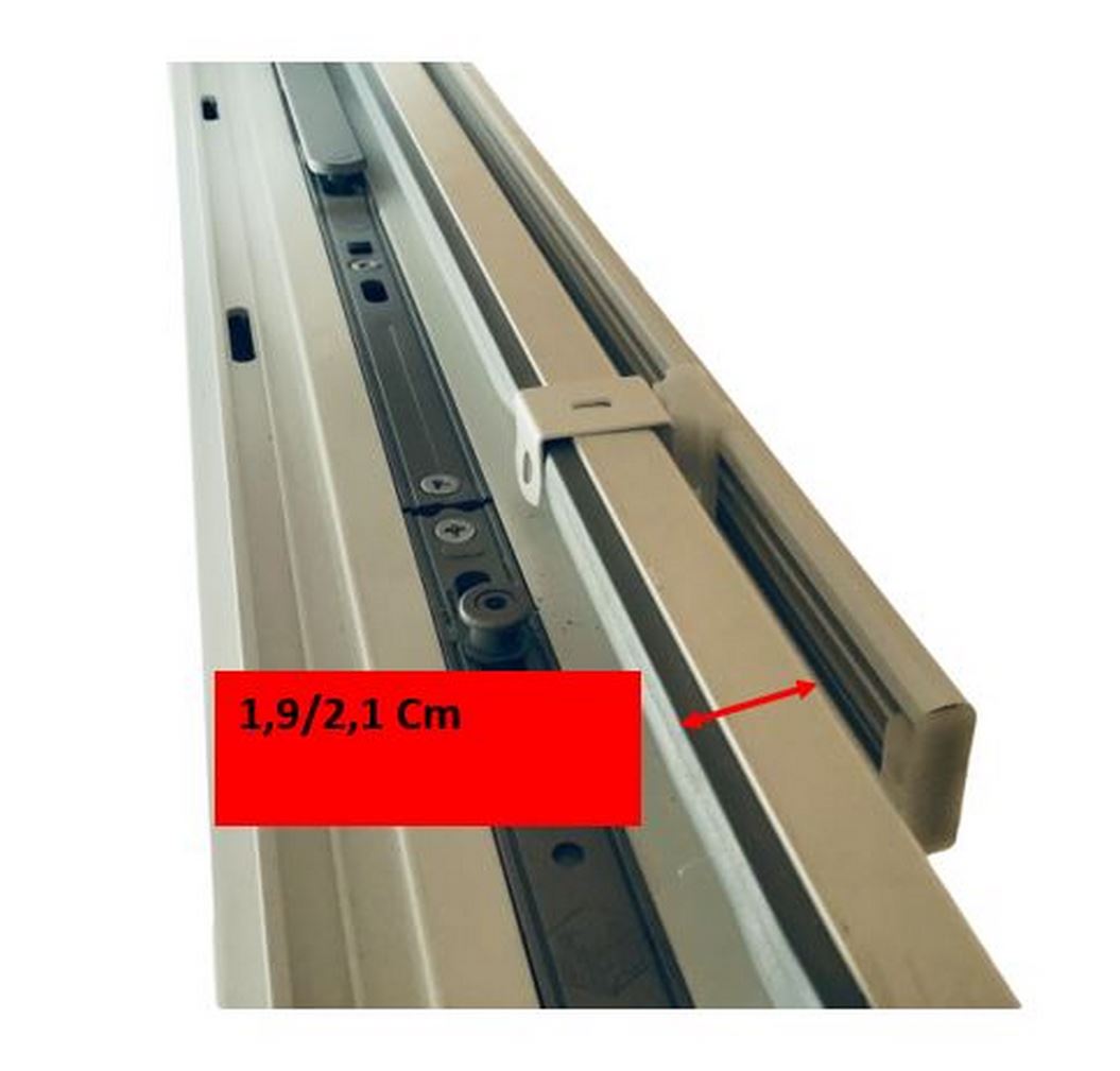 Binario completo per tende a pannello a finestra-Larghezza da cm 40 a 100 - Profilo velcrato+peso +supporti no foro