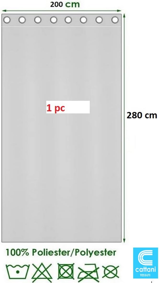 Tende con anelli oscuranti - Tende per finestra oscurante termica larghezza maxi 200 - beige-art.805