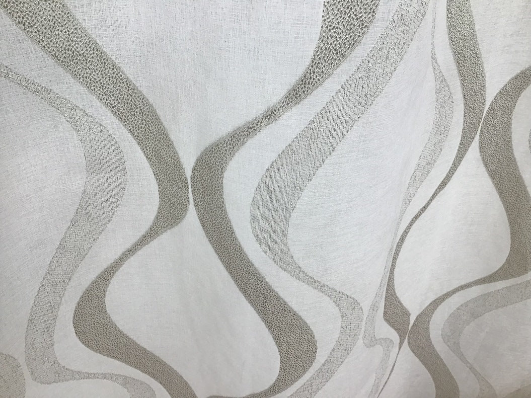 Tende con occhielli - 1 pannello bianco/tortora - tessuto fil coupè - larghezza maxi 200 cm altezza da 180 a 280 cm - tende soggiorno salotto camera