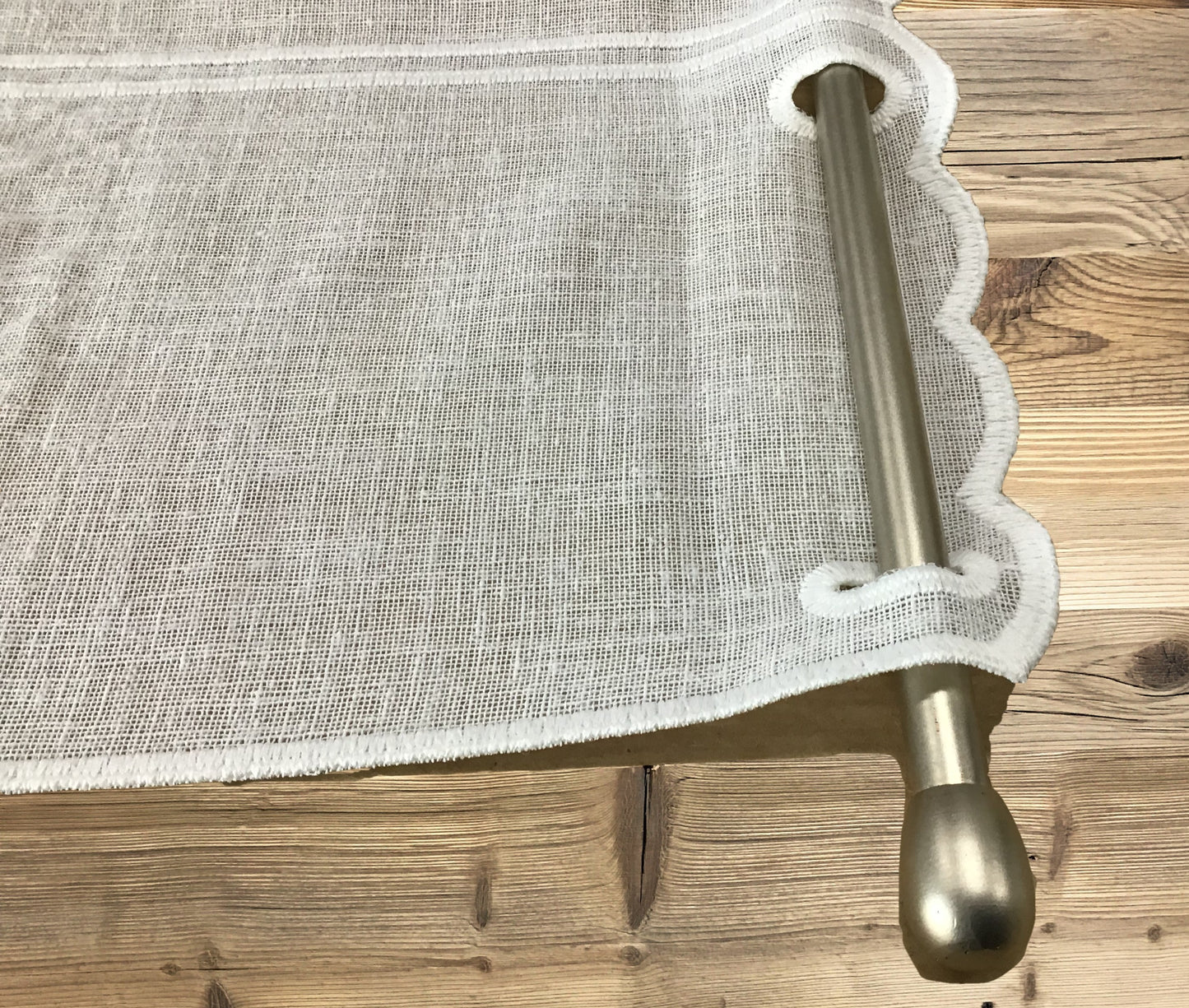 tende per finestra e porta ricamate - set. 2 pezzi - larghezza 63/80 cm - art.bavaria -524