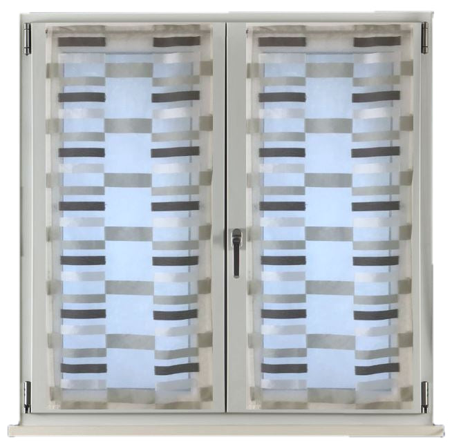 Tendine a Pannello per Finestra e Porta | Set 2 Pezzi | Larghezza 60/80 cm | Lunghezza Personalizzata | Colore Bianco/Grigio | Art. 509