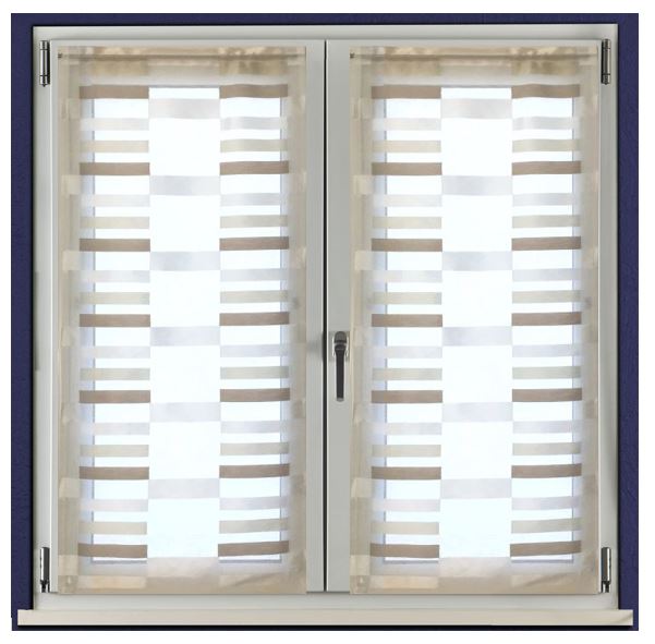 Coppia Tendine a Vetro per Finestra e Porta | Tende a Pannello | Larghezza 60/80 cm | Lunghezza Personalizzata | Beige | Art. 506
