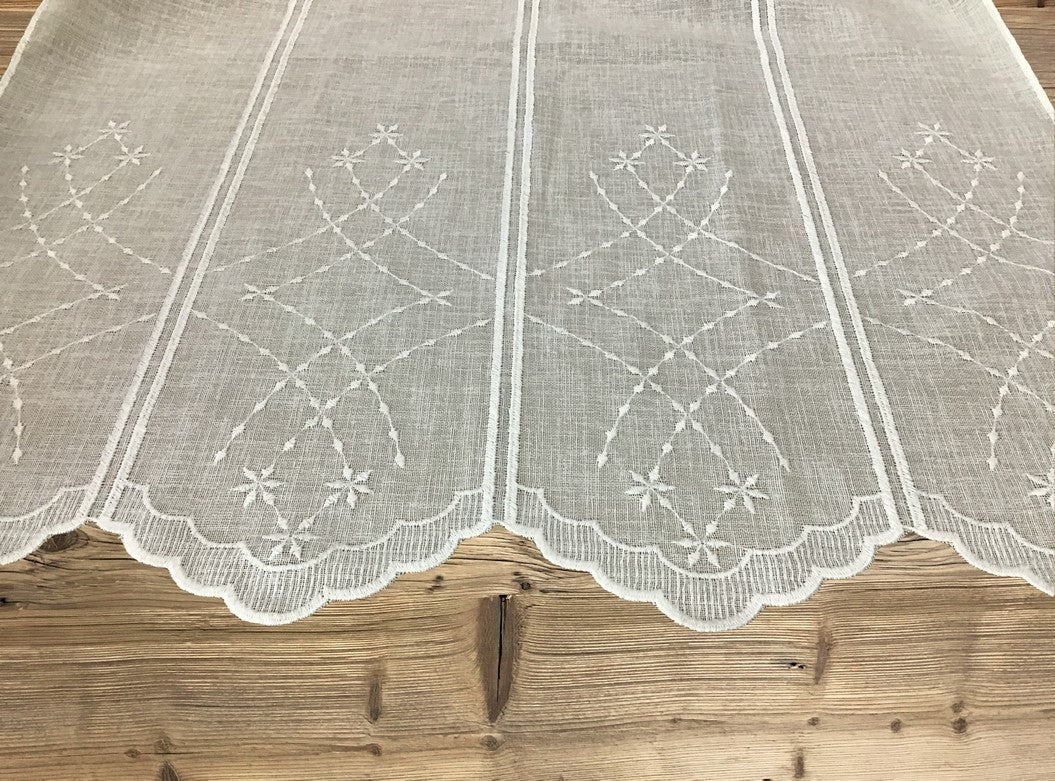 Coppia tende a vetro - tende a pannello per finestra e porta larghezza cm 63-80 altezza 90-120-150 - tessuto effetto lino art.tirol -525
