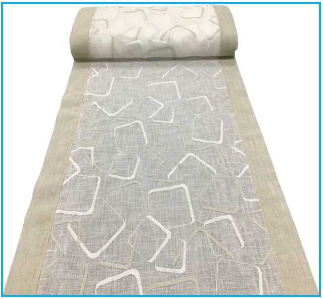 Tende a vetro-pannello vendita a metro-tessuto bianco/beige effetto lino ricamato - larghezza cm 45-50 - 60-70 - 80-90 …