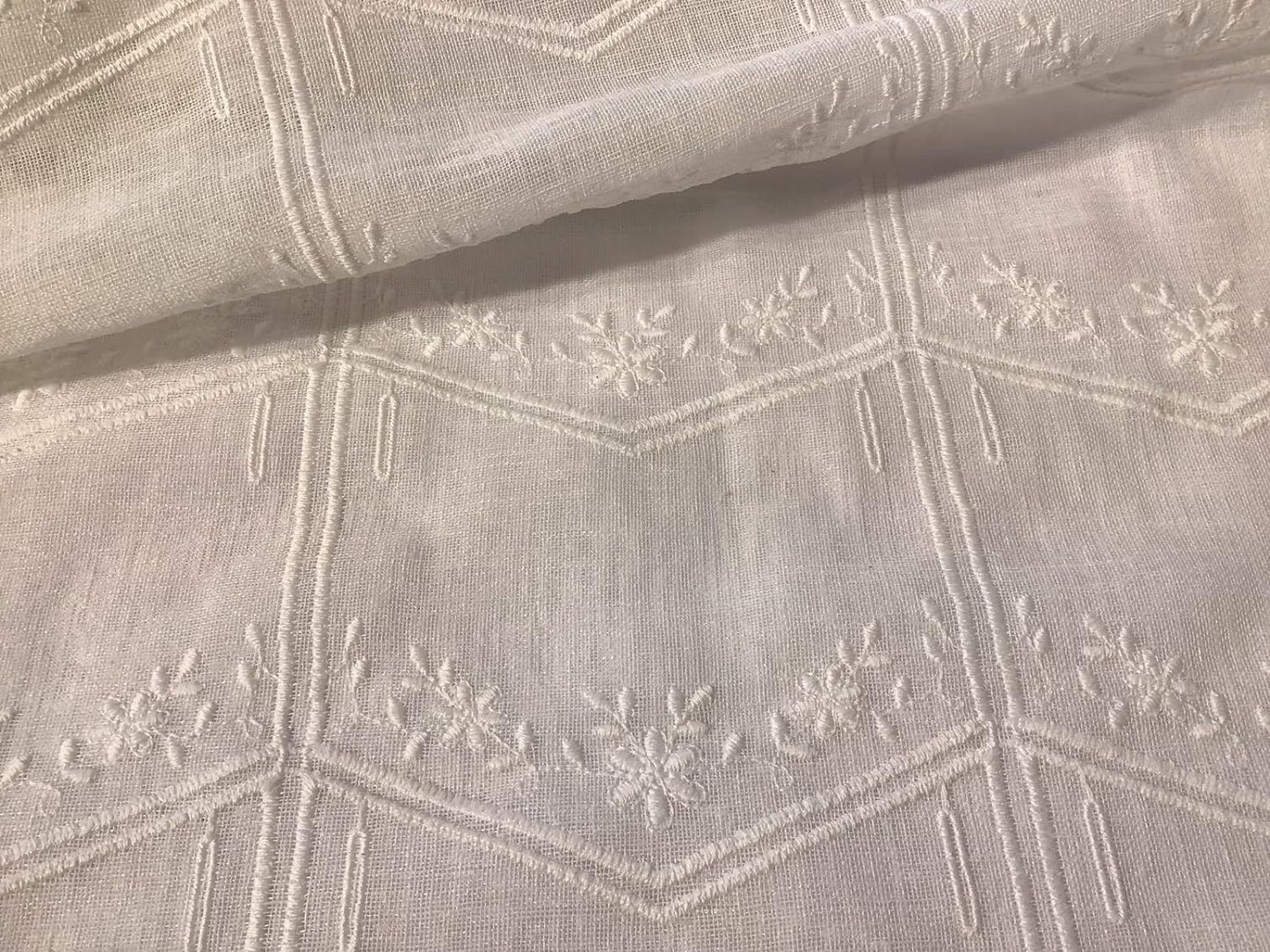 Tende per finestra e porta a vetro - tessuto bianco ricamato effetto lino - larghezza 45/60/90 lunghezza personalizzata-art.708