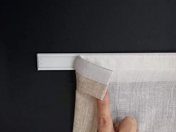 Binario completo per tende a pannello a finestra-Larghezza da cm 40 a 100 - Profilo velcrato+supporti