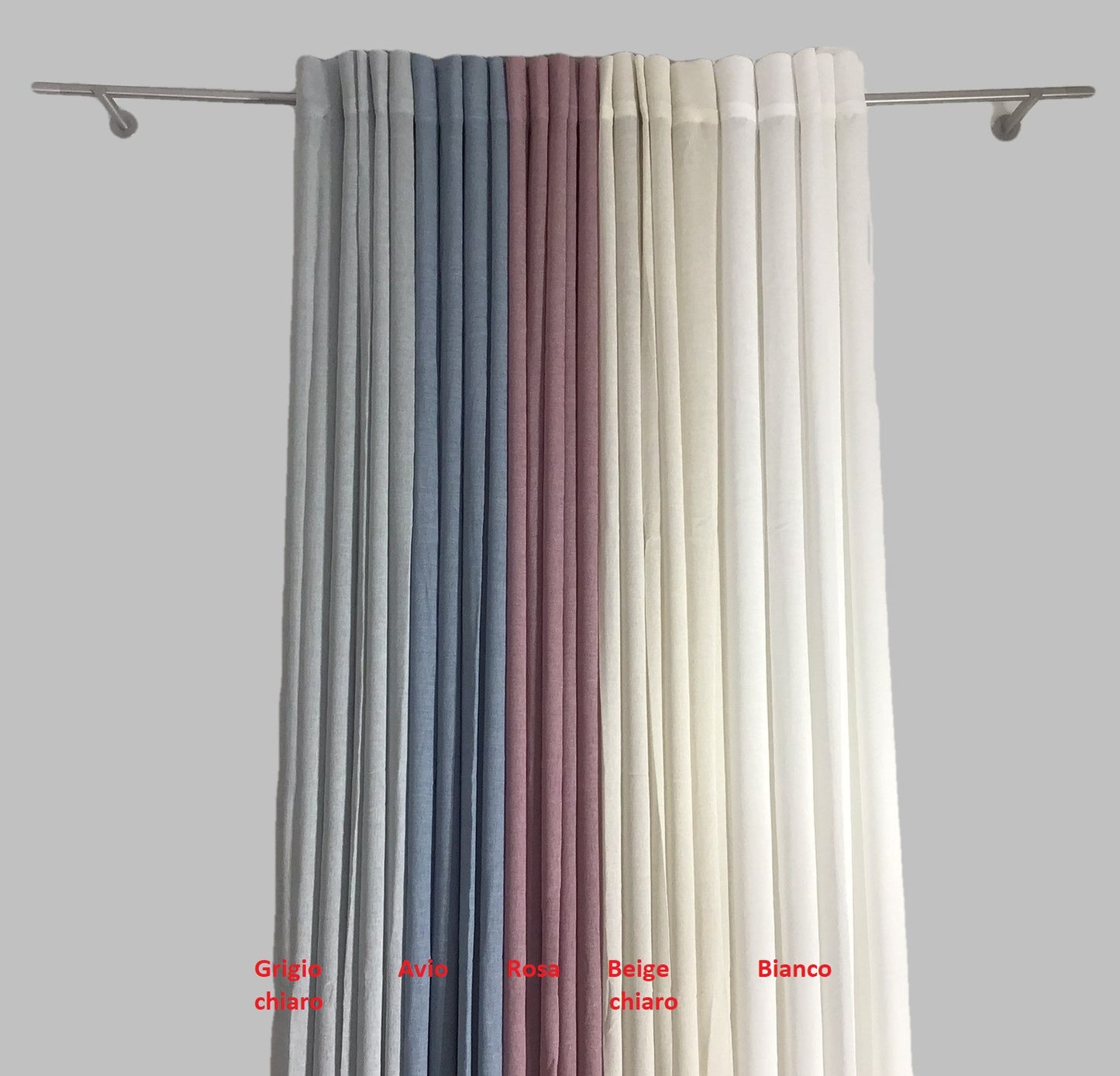 Tenda Trasparente con Occhielli | 1 Pannello Larghezza Maxi 200 cm | Altezza Su Misura | Tessuto Crepe Georgette Beige | Art. 807