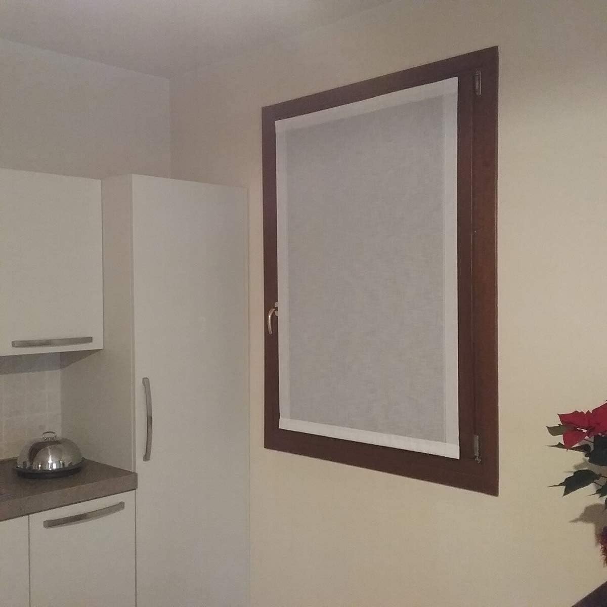 Binario completo per tende a pannello a finestra-Larghezza da cm 40 a 100 - Profilo velcrato+peso +supporti no foro