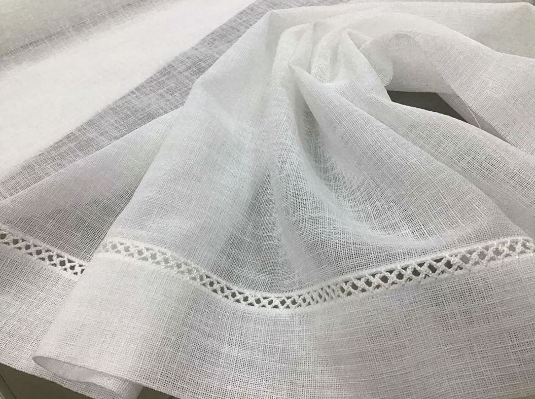 Tendine a Pannello a Vetro Bianco Effetto Lino – Su Misura – Larghezza 30–120 cm – Lunghezza Personalizzata – art.600