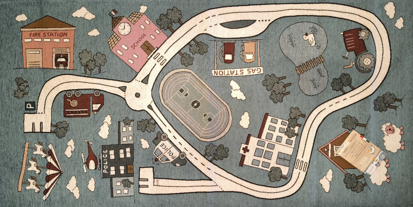 Tappeto Gioco per Bambino 80x150 cm-colore bleu