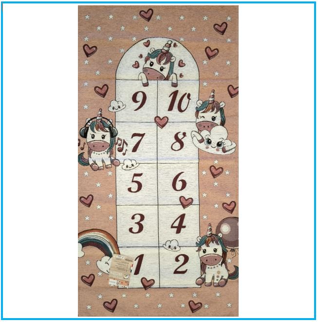 Tappeto Gioco per Bambina 80x150 cm - colore rosa-salmone
