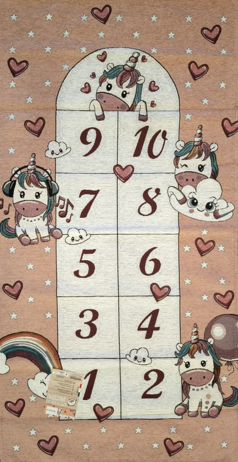 Tappeto Gioco per Bambina 80x150 cm - colore rosa-salmone