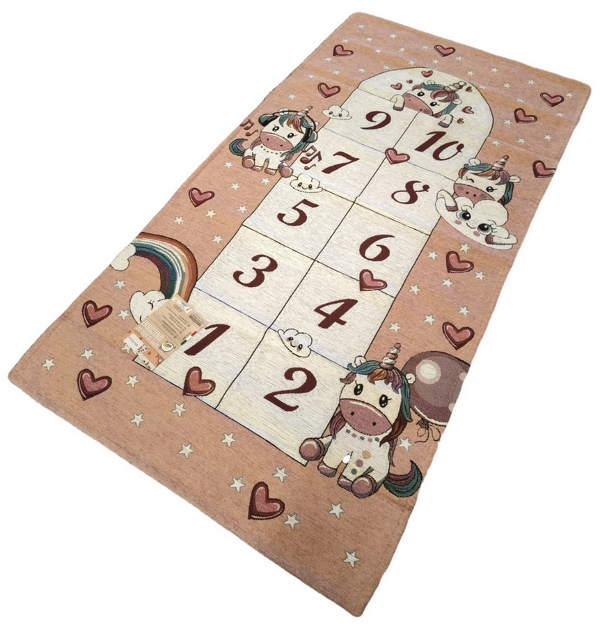 Tappeto Gioco per Bambina 80x150 cm - colore rosa-salmone