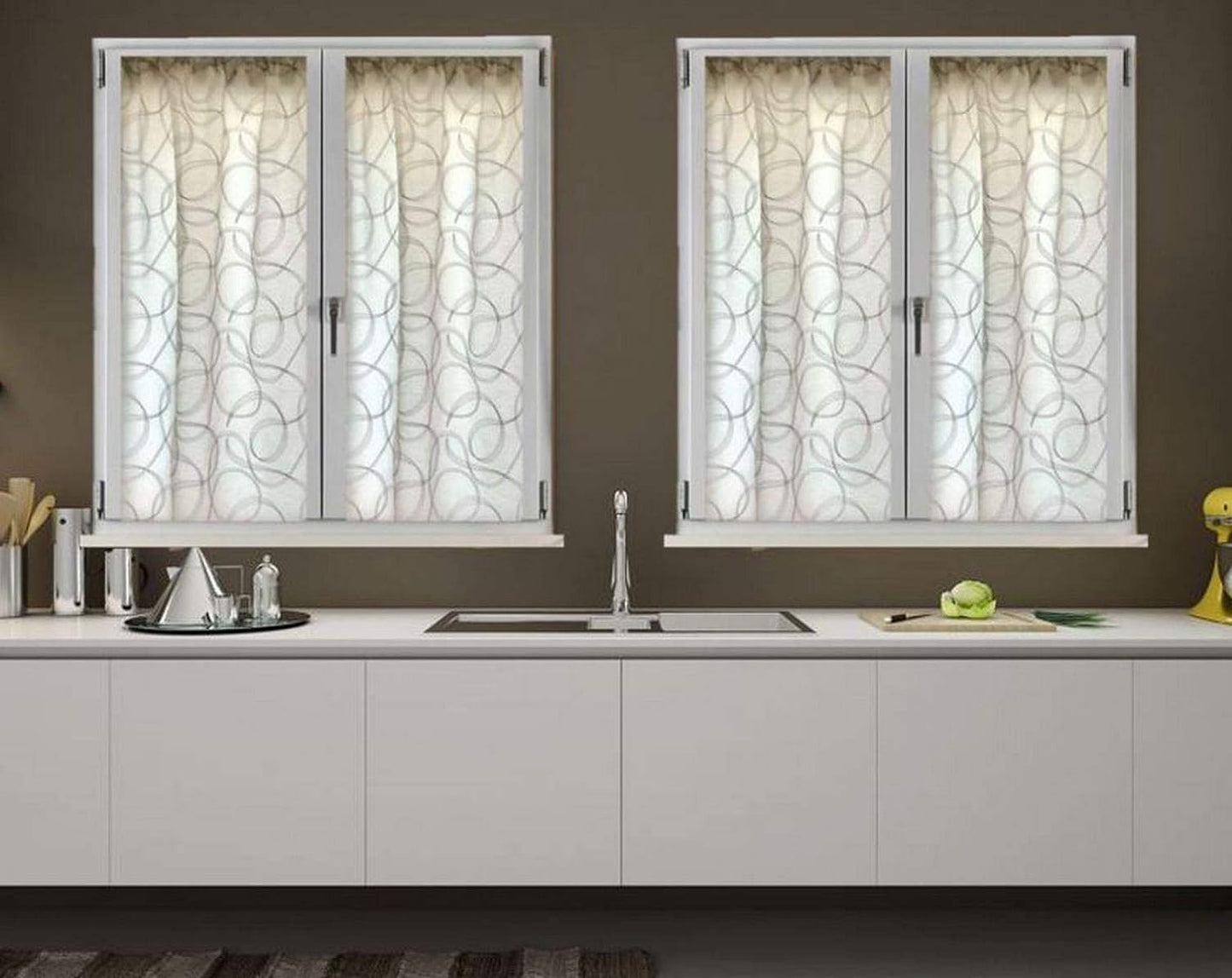 Coppia Tendine Su Misura per Finestra e Porta a Vetro | Larghezza 60-80-90 cm | Art. 510