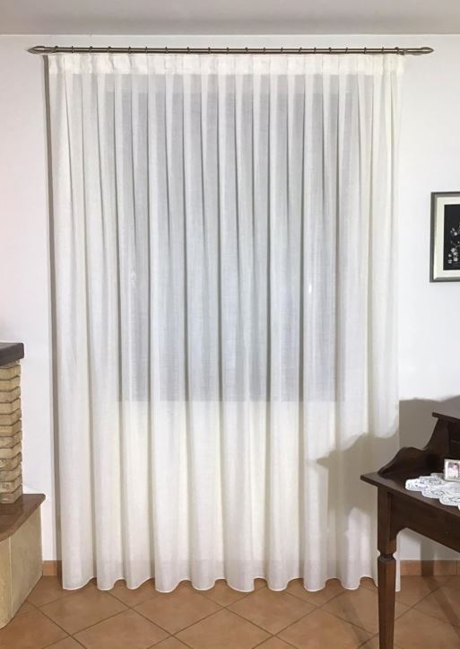 Tende per interno su misura a pieghe fisse cucite - colore bianco-art.402