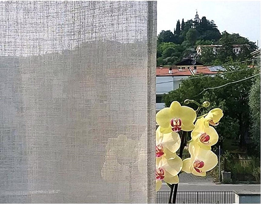 Trasparenza tessuto bianco effetto lino