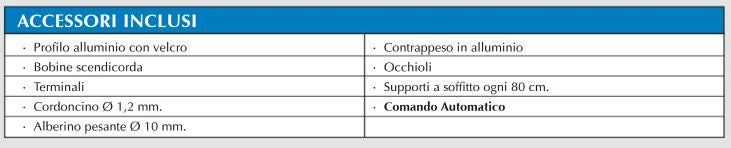 Binario per tende a pacchetto in alluminio - azionamento a catenella