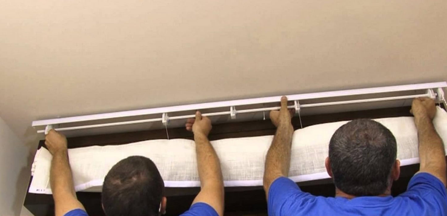 Binario per tende a pacchetto in alluminio - azionamento a catenella